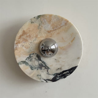 Zeno Applique Murale Ronde en Chrome, Marbre et Métal Style Minimaliste Moderne