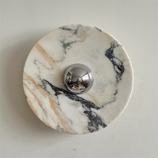 Zeno Applique Murale Ronde en Chrome, Marbre et Métal Style Minimaliste Moderne