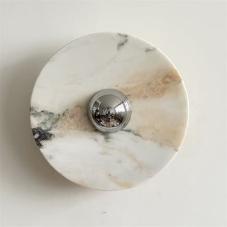 Zeno Applique Murale Ronde en Chrome, Marbre et Métal Style Minimaliste Moderne