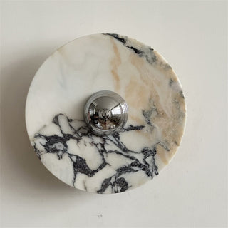 Zeno Applique Murale Ronde en Chrome, Marbre et Métal Style Minimaliste Moderne