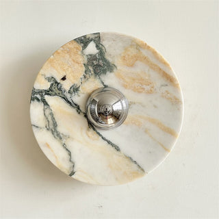 Zeno Applique Murale Ronde en Chrome, Marbre et Métal Style Minimaliste Moderne