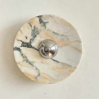 Zeno Applique Murale Ronde en Chrome, Marbre et Métal Style Minimaliste Moderne