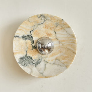 Zeno Applique Murale Ronde en Chrome, Marbre et Métal Style Minimaliste Moderne
