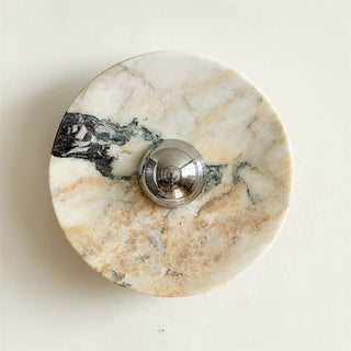 Zeno Applique Murale Ronde en Chrome, Marbre et Métal Style Minimaliste Moderne