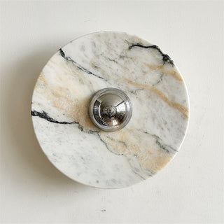 Zeno Applique Murale Ronde en Chrome, Marbre et Métal Style Minimaliste Moderne