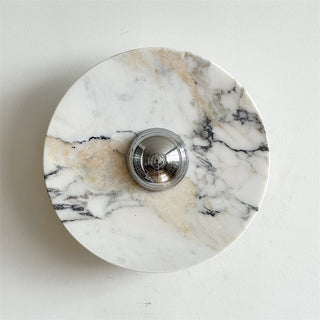 Zeno Applique Murale Ronde en Chrome, Marbre et Métal Style Minimaliste Moderne