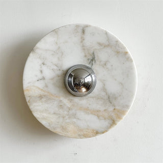 Zeno Applique Murale Ronde en Chrome, Marbre et Métal Style Minimaliste Moderne