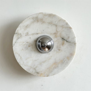 Zeno Applique Murale Ronde en Chrome, Marbre et Métal Style Minimaliste Moderne