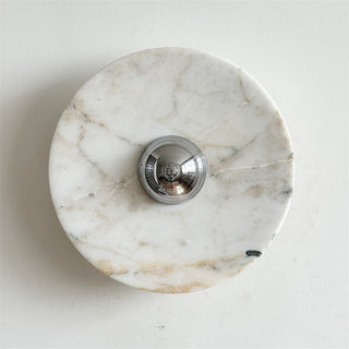 Zeno Applique Murale Ronde en Chrome, Marbre et Métal Style Minimaliste Moderne