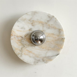 Zeno Applique Murale Ronde en Chrome, Marbre et Métal Style Minimaliste Moderne