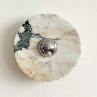 Zeno Applique Murale Ronde en Chrome, Marbre et Métal Style Minimaliste Moderne