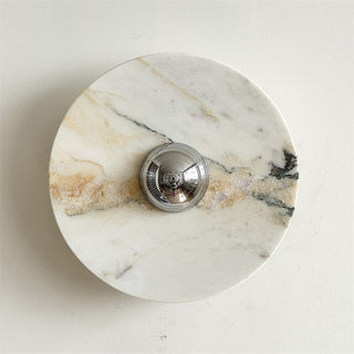 Zeno Applique Murale Ronde en Chrome, Marbre et Métal Style Minimaliste Moderne