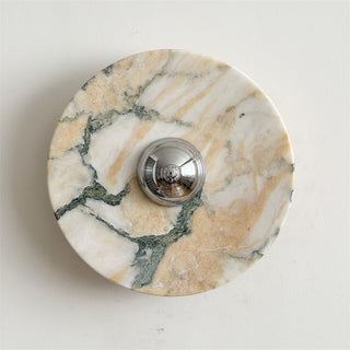 Zeno Applique Murale Ronde en Chrome, Marbre et Métal Style Minimaliste Moderne