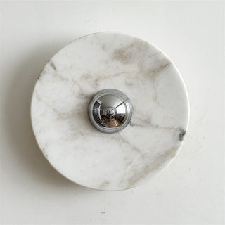 Zeno Applique Murale Ronde en Chrome, Marbre et Métal Style Minimaliste Moderne