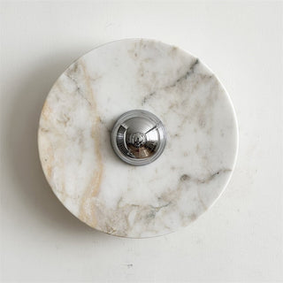 Zeno Applique Murale Ronde en Chrome, Marbre et Métal Style Minimaliste Moderne