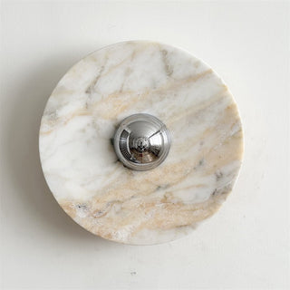 Zeno Applique Murale Ronde en Chrome, Marbre et Métal Style Minimaliste Moderne