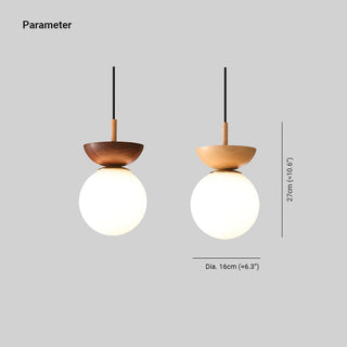 Valentina Nordique Japonais Glob LED Plafonnier/Suspension Métal Verre Chambre à coucher, Burlywood