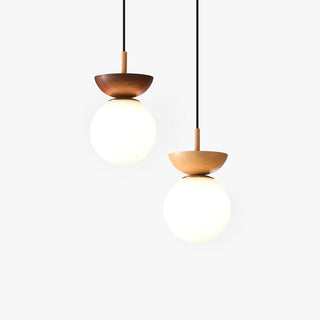 Valentina Nordique Japonais Glob LED Plafonnier/Suspension Métal Verre Chambre à coucher, Burlywood