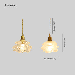 Valentina Romantique Rétro Rose Suspension Clair Verre Chambre à coucher