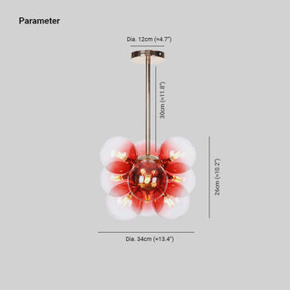 Valentina Minimalisme Rond Suspension Métal/Verre Chambre à coucher
