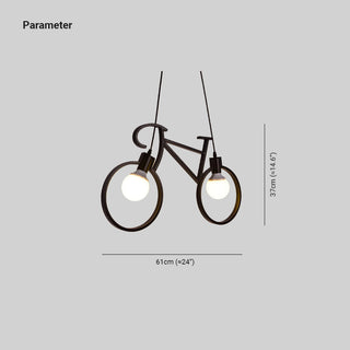 Mira Moderne Créatif Forme De Bicyclette LED Suspension Métal Salon