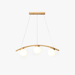Valentina LED Suspension Bois Verre Blanc Salon/Chambre À Coucher
