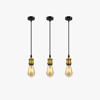 Silva Rétro LED Suspension Noir/Or Métal Verre Chambre À Coucher