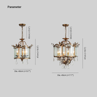 Silva Vintage Forme De Cage Suspension Métal/Verre Salle À Manger