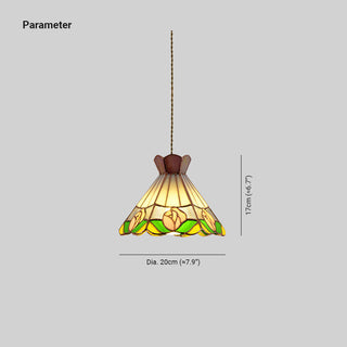 Tiffany Design LED Fleur De Cône Suspension Blanc Bar/Chambre À Coucher