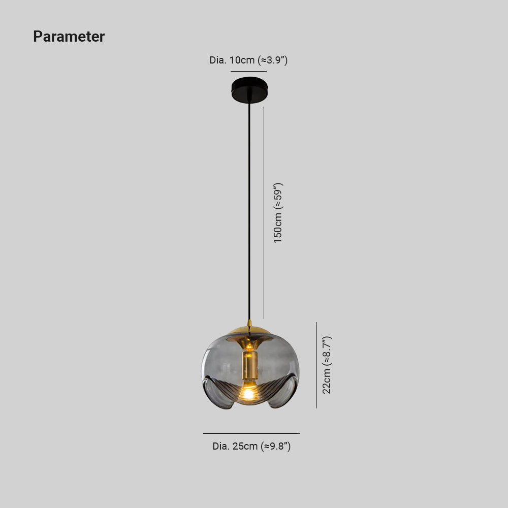 Valentina Design LED Globe Suspension Verre Chambre À Coucher