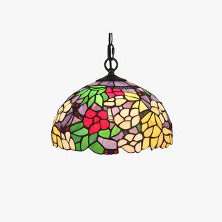 Tiffany Rétro LED Suspension Fleurs Verre Salle À Manger