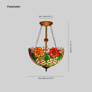 Tiffany Vintage LED Suspension Verre Chambre À Coucher