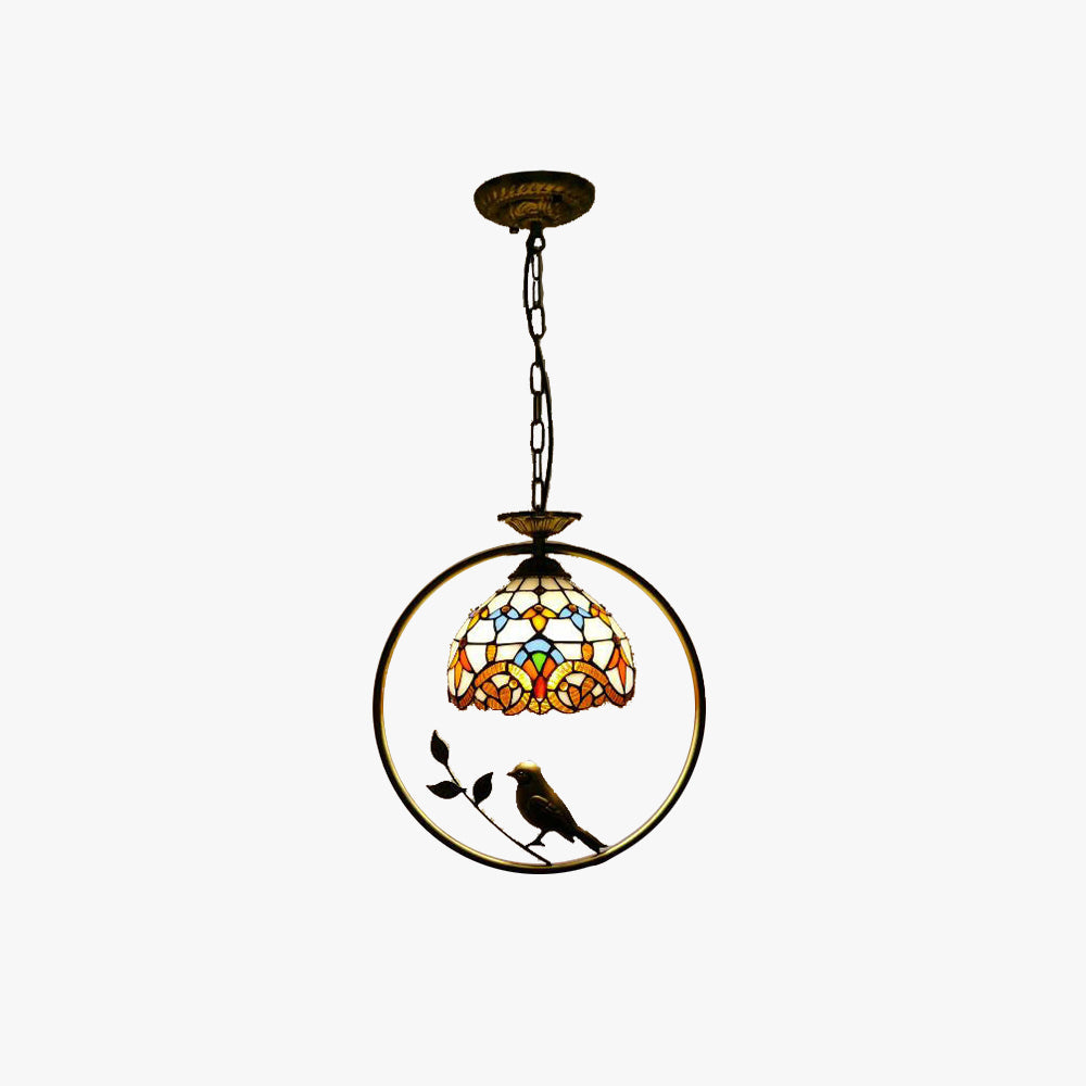 Tiffany Cottage Suspension Métal Verre Chambre À Coucher