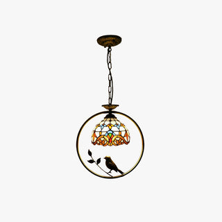 Tiffany Cottage Suspension Métal Verre Chambre À Coucher