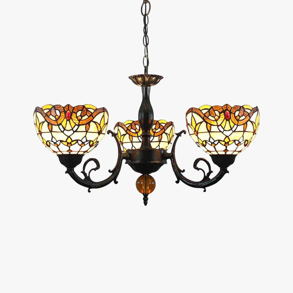 Tiffany Vintage LED Lustre Verre Salon/Chambre À Coucher