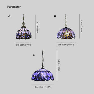 Tiffany Vintage LED Suspension Métal/Verre Chambre À Coucher