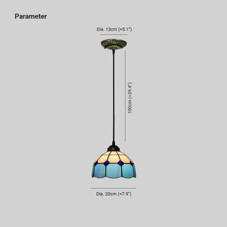 Tiffany Dôme Ombre Européenne Suspension Tachée Verre Salon