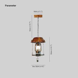 Silva Vintage LED Suspension Design Bambou Chambre À Coucher
