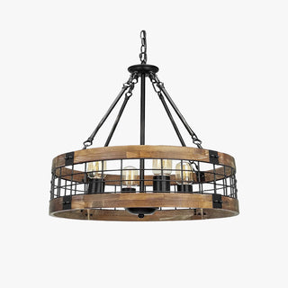 Silva Industriel LED Suspension Bois Métal Salon