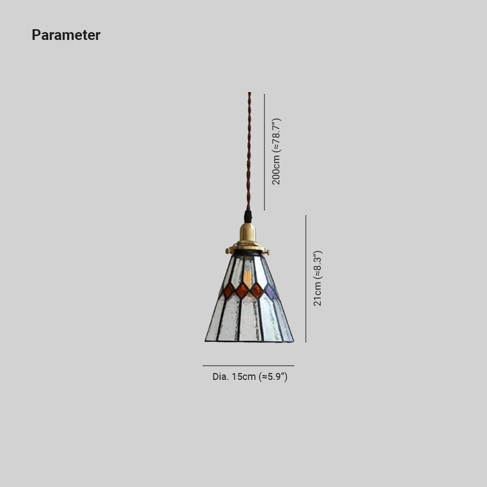 Tiffany Suspension Luminaire LED Vintage Métal/Verre Chambre/Salon