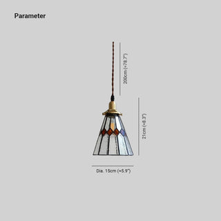 Tiffany Suspension Luminaire LED Vintage Métal/Verre Chambre/Salon