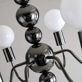 Valentina Lustre Médiéval LED Sphérique Noir Métal Salon