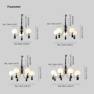Valentina Suspension Luminaire LED Vintage Blanc Verre Salon