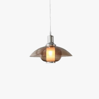 Arisha Suspension Luminaire Moderne Ronde LED Marron Verre Salon