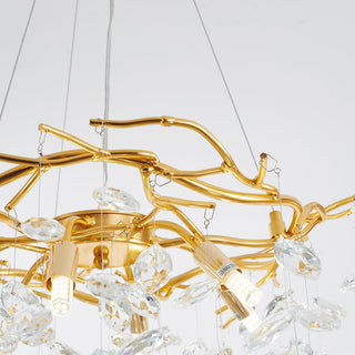 Kristy Lustre Branche Moderne Cristal/Métal Doré Salon