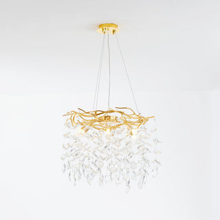 Kristy Lustre Branche Moderne Cristal/Métal Doré Salon