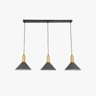 Arisha Suspension Luminaire 3 Lampes Design Italien Métal Verre Vert Grisâtre Salon/Salle à Manger