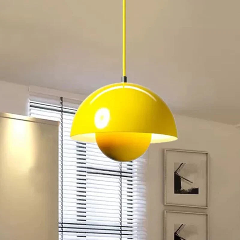 Tareno Suspension Ronde Moderne. Métal. Noir/Blanc/Rouge/Jaune-Cielum