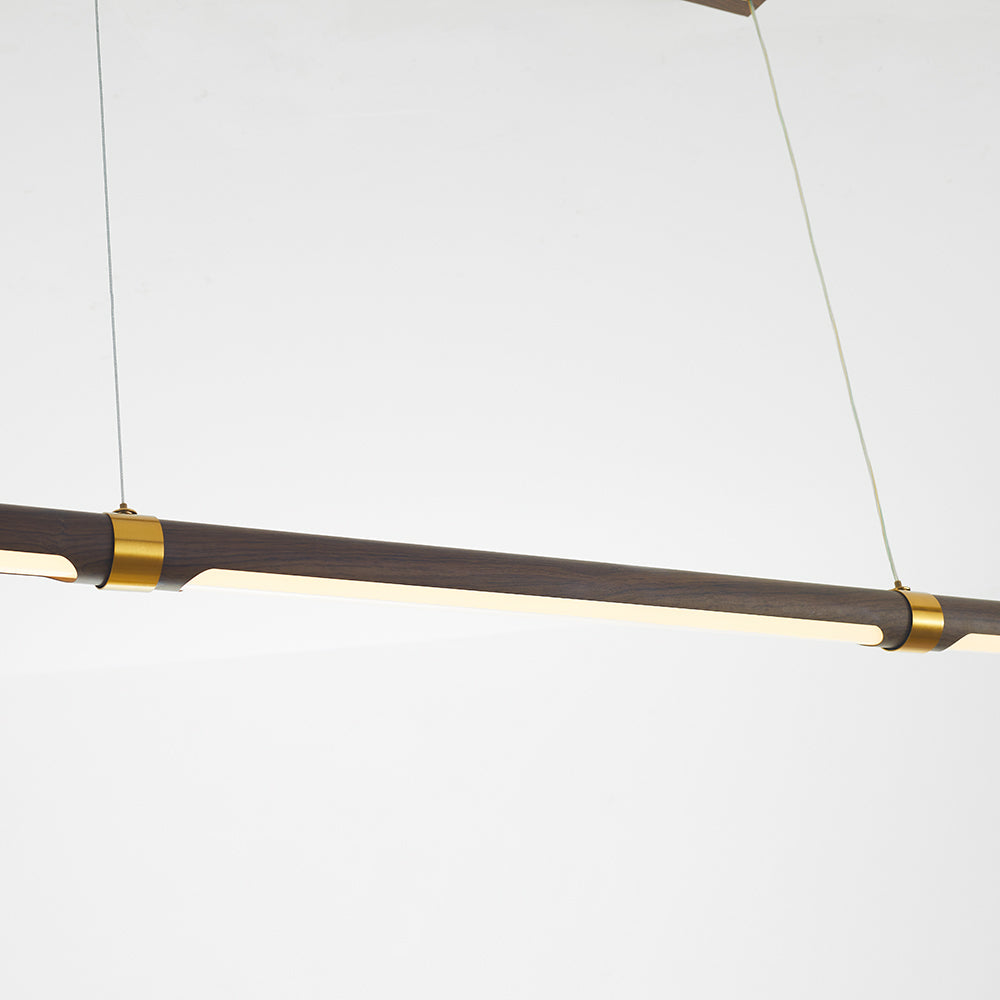 Muto Design Italien Luminaires Suspensions Linéaire Rustique Métal/Acrylique Bois Cuisine/Chambre
