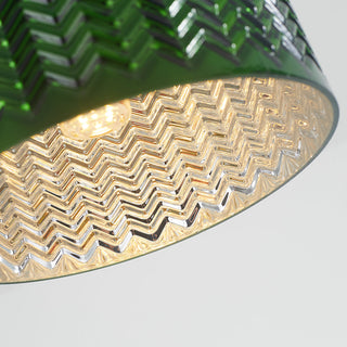 Valentina Suspension Cylindre/Géométrie Vintage, Métal/Verre, Vert, Salle à Manger